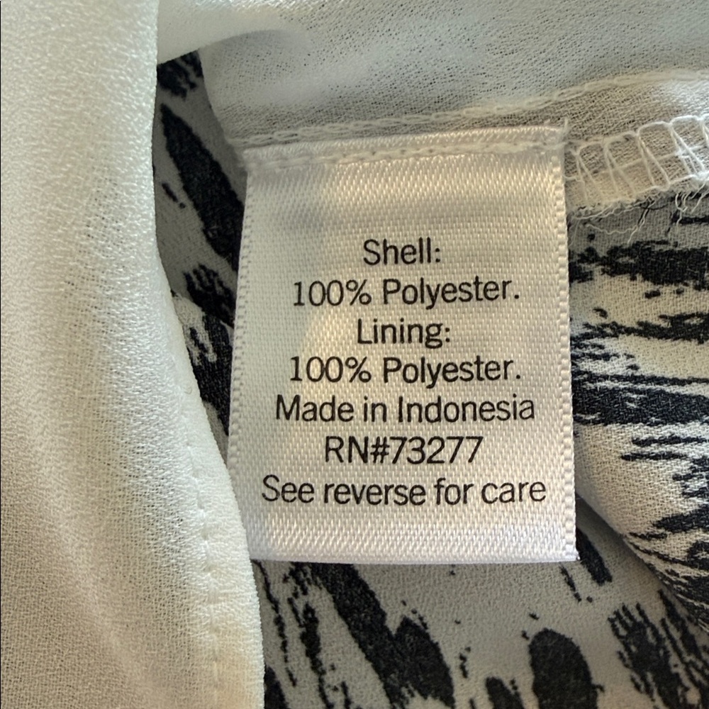 Nine West Black and White Printed Sleeveless Tank Size XS - Picture 5 of 11